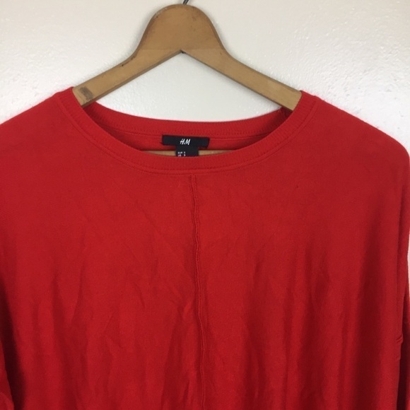 H&M Small Red High Low Light Weight Sweater - Picture 2 of 8